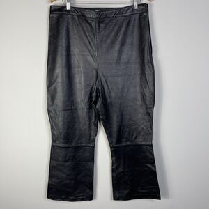 ASOS Women's Size US 12 Black Genuine Leather Flared Pants Grunge Rock Y2K